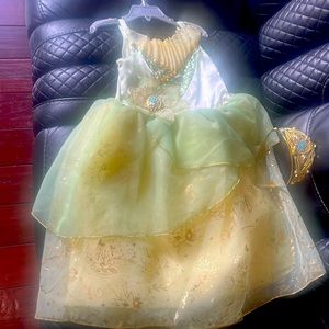 Tiana's princess dress and crown are Authentic from the Disney store